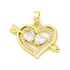 Brass Pendants with Cubic Zirconia KK-D536-08G-1