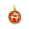 Rack Plating Alloy Enamel Pendants with Jump Ring ENAM-M048-28MG-2