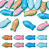 16Pcs 4 Colors Fish Spray Painted Alloy Enamel Beads FIND-TA0010-36-1