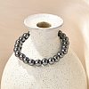 Non-magnetic Hematite Beaded Ball Stretch Bracelets BJEW-M066-B-02-3