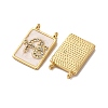Brass Micro Pave Cubic Zirconia Pendants KK-D390-27G-01-2