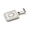 304 Stainless Steel Pave Natural White Shell Pendants STAS-S130-03P-O-2