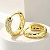 Brass Clear Cubic Zirconia Hoop Earrings EJEW-M047-24G-1