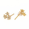 Brass Stud Earrings EJEW-L247-02G-2