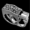 2Pcs 2 Style Rectangle with Skull Couples Matching Finger Rings SKUL-PW0002-026H-AS-1