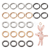 Beadthoven 24Pcs 6 Styles Zinc Alloy Spring Gate Rings FIND-BT0001-25-30