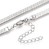 Brass Flat Snake Chain Necklaces for Women Men NJEW-N054-05P-2