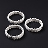 Natural Howlite Oval Beaded Stretch Bracelet G-E010-01Z-3