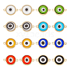 DICOSMETIC 16Pcs 8 Colors Lampwork Brass Connector Charms KK-DC0001-83-1