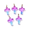 Two Tone Transparent Glass Pendants GLAA-A004-02F-3