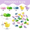 25Pcs 5 Styles Mini Tortoise & Duck Resin Display Decorations RESI-YW0001-61-3