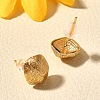 Brass Square Stud Earrings EJEW-Z083-04G-3