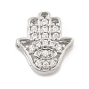 Brass Micro Pave Clear Cubic Zirconia Slide Charms ZIRC-I068-34P-1