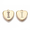 Brass Micro Pave Clear Cubic Zirconia Charms KK-N231-234I-NF-2