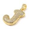 Brass Micro Pave Cubic Zirconia Pendants KK-E061-03G-10-2