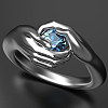 Cubic Zirconia Hand Finger Ring HAWE-PW0001-244D-1