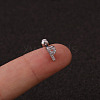 316L Surgical Stainless Steel Micro Pave Clear Cubic Zirconia Cartilage Earrings WG3A850-31-1