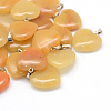 Heart Natural Topaz Jade Pendants G-Q438-14-1