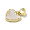 Brass Pave Shell Heart Charms KK-M300-18G-2