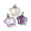 Natural Amethyst Pendants G-P540-01P-10-1