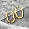 PVD Vacuum Plating 202 Stainless Steel Huggie Oval Hoop Earrings EJEW-H003-07G-07-3