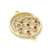 Brass Micro Pave Colorful Cubic Zirconia Connector Charms KK-Z095-01G-01-2