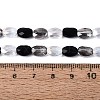 Electroplate Imitation Jade & Opaque & Transparent Glass Beads Strands EGLA-Q135-6x8MM-01H-5