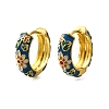 Flower Brass Enamel Hoop Earrings EJEW-R018-06G-4