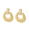 Rack Plating Brass Micro Pave Cubic Zirconia Dangle Stud Earrings EJEW-M230-04G-1