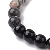 Natural Picasso Jasper & Mixed Gemstone Round Beaded Stretch Bracelets for Women BJEW-JB11056-03-3