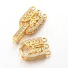 Brass Micro Pave Cubic Zirconia Fold Over Clasps ZIRC-I014-68G-FF-3