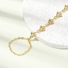 Brass Micro Pave Cubic Zirconia Mittens Bracelets BJEW-C156-01G-06-2