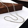 Round & Flat Round Beads Chain Necklace for Men Women NJEW-BB44113-A-4
