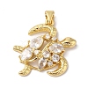 Rack Plating Brass & Clear Cubic Zirconia Pendants KK-L216-057G-1