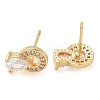 Rack Plating Brass Clear Cubic Zirconia Stud Earrings EJEW-M090-24G-2