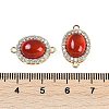 Natural Carnelian(Dyed & Heated) Oval Connector Charms KK-U043-50G-01-3