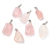 Natural Rose Quartz Pendants G-H259-07P-1