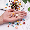 Fashewelry 120Pcs 4 Style Painted Natural Wood Beads WOOD-FW0001-07-4