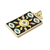 Brass Micro Pave Cubic Zirconia Pendant with Enamel KK-H458-02G-B01-2