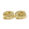 Rack Plating Brass Micro Pave Clear Cubic Zirconia Connector Charms KK-C008-06G-3