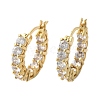 Brass Micro Pave Clear Cubic Zirconia Hoop Earrings EJEW-K083-42G-2