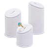 3Pcs 3 Sizes Lint Covered with PVC Ring Display Stands RDIS-WH0019-06-1