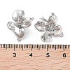 Brass Micro Pave Cubic Zirconia Stud Earring Findings KK-E107-19P-3