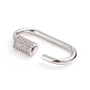 Brass Micro Pave Clear Cubic Zirconia Screw Carabiner Lock Charms ZIRC-E164-10P-3