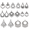 SUNNYCLUE 48Pcs 8 Style Tibetan Style Alloy Chandelier Component Links TIBE-SC0009-26-1