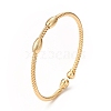 Rack Plating Brass Cuff Bangles with Bead BJEW-E071-07G-3