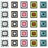 10Pcs 5 Colors Painted Glass Beads Enamel Beads LAMP-YW0001-95-1