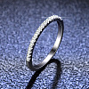 Rhodium Plated 925 Sterling Silver Micro Pave Cubic Zirconia Plain Band Rings WGF7D9C-04-1