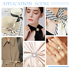   4Pcs 2 Colors Crystal Rhinestone Oval with Plastic Pearl Scarf Buckle Ring AJEW-PH0004-22-6