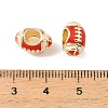 Sports Ball Brass Enamel European Beads KK-CBAF2EC-03G-02-3